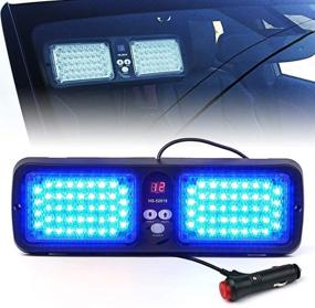 img 4 attached to 🔵 Xprite Blue 86 LED Sun Visor Emergency Strobe Lights: Hazard Police Warning for Law Enforcement Vehicle - 12 Flash Modes