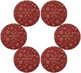 img 4 attached to Christmas Snowflakes Placemats Insulation Non Slip