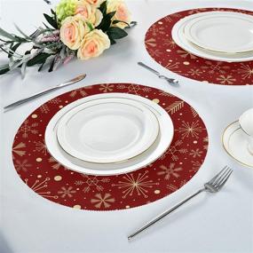 img 1 attached to Christmas Snowflakes Placemats Insulation Non Slip