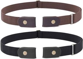 img 4 attached to ☕ Coffee Women's Accessories: Adjustable Belts with Stretch Buckle-Free Design