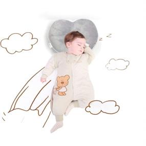 img 3 attached to 👶 KAKIBLIN Grey Anti Flat Head Baby Pillow: Soft Head Support for Infants (0-1 Year Old)