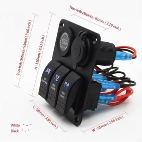 img 2 attached to 🚤 Waterproof Rocker Switches Panel with Digital Voltmeter, Dual USB Ports, and LED Lights for Marine Boat Car RV - 3 Gang DC 12V Switch Panel by FABOOD