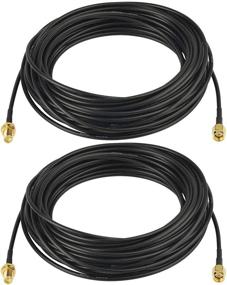 img 4 attached to 📡 2-Pack Bingfu WiFi Antenna Extension Cable 30ft RP-SMA Male to RP-SMA Female - Ideal for WiFi Router, Security IP Camera, Wireless Network Card Adapter, Lora LoraWAN Gateway - Bulkhead Mount RG174 Cable for Superior Connectivity