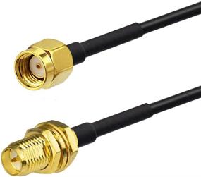 img 2 attached to 📡 2-Pack Bingfu WiFi Antenna Extension Cable 30ft RP-SMA Male to RP-SMA Female - Ideal for WiFi Router, Security IP Camera, Wireless Network Card Adapter, Lora LoraWAN Gateway - Bulkhead Mount RG174 Cable for Superior Connectivity