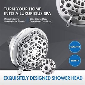 img 1 attached to 🚿 Enhance Your Shower Experience with the AMAZING FORCE 7 Setting High Pressure Chrome Shower Head - Perfect for Low Water Pressure & Easy Tool Free Installation - 4 Inch Size with Shower Arm Holder - 1.8 GPM