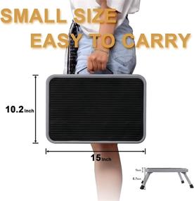 img 1 attached to 🪜 Folding Steel Step Stool: Portable One Step Ladder Footstool with Non-Skid Platform - Max Load 350 lbs - Compact & Versatile for Kids, Adults, and Seniors in Home, Kitchen, Bathroom