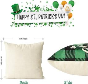 img 2 attached to 🍀 Vibrant St. Patrick's Day Pillow Covers 18x18 Set of 4 for Irish Home Decor – Shamrock-Themed Throw Pillows