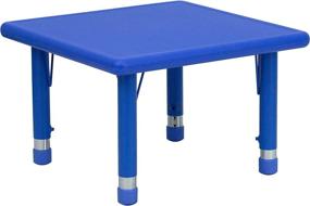 img 3 attached to 🟦 Height Adjustable 24'' Square Blue Plastic Activity Table by Flash Furniture