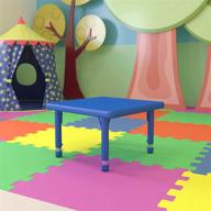 🟦 height adjustable 24'' square blue plastic activity table by flash furniture логотип