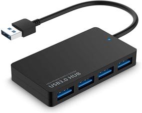 img 4 attached to 🔌 BLACK SANPTENT 4-Port USB Hub 3.0: Ultra Slim Fast Data Portable Splitter Adapter for PS4, MacBook, Mac Mini, Mac Pro, Microsoft Surface, Ultrabooks, PC, Laptop, Flash Drives, Mobile HDD, and More
