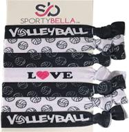 infinity collection volleyball hair accessories with no crease hair ties and elastics - set of volleyball hair accessories logo