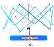 🔵 tebery umbrella swift yarn winder: efficient hand-operated knitting tool with case - blue logo