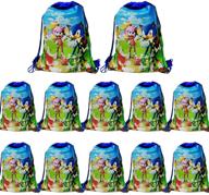 🎉 fun and functional: 12 pack blue sonic drawstring bags, perfect for birthday goodie bags and party favors! логотип