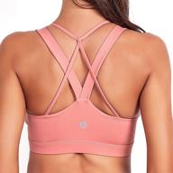 🏃 running girl criss-cross back padded strappy sports bra: medium support for women, ideal yoga bra with removable cups логотип