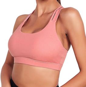 img 2 attached to 🏃 RUNNING GIRL Criss-Cross Back Padded Strappy Sports Bra: Medium Support for Women, Ideal Yoga Bra with Removable Cups