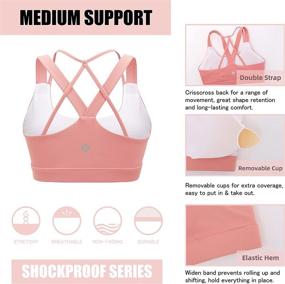 img 1 attached to 🏃 RUNNING GIRL Criss-Cross Back Padded Strappy Sports Bra: Medium Support for Women, Ideal Yoga Bra with Removable Cups