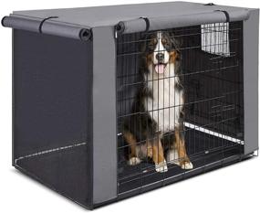 img 4 attached to ❄️ Water-Repellent Insulated Dog Crate Cover for 42" Crate - Pet Kennel Cover Only (No Cage Included)