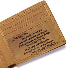 img 3 attached to Personalized Engraved Leather Wallet Mother Men's Accessories for Wallets, Card Cases & Money Organizers