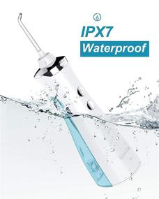 img 1 attached to 🦷 Профессиональная безшнуровая стоматологическая ирригатор для чистки зубов - USB перезаряжаемый, влагозащищенный по стандарту IPX7 с 3 режимами работы - идеально подходит для использования дома и в путешествиях (белый).