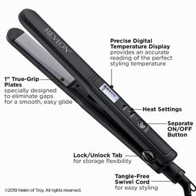 img 2 attached to 💁 Revlon Perfect Heat Ceramic Digital Flat Iron, 1 дюйм: Создайте гладкие и стильные пряди без усилий!