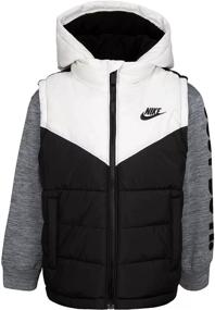 img 4 attached to 🧥 Оставайтесь теплыми и стильными с курткой Nike Little Puffer - детская одежда для мальчиков (Модель: 76G481 001)