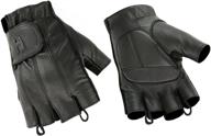 🧤 ultimate grip and comfort: hugger fingerless black leather gloves with gel padded palms - perfect for driving, motorcycle riding, police, and outdoor activities logo