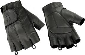 img 1 attached to 🧤 Ultimate Grip and Comfort: Hugger Fingerless Black Leather Gloves with Gel Padded Palms - Perfect for Driving, Motorcycle Riding, Police, and Outdoor Activities