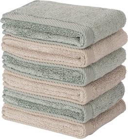 img 4 attached to Premium Modal Cotton Washcloths Set for Sensitive Skin - 6 Pack, Extra Absorbent & Soft, Mother-Earth Facial Washcloths with DarkOlive-Lightbrown Tone