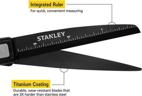 img 1 attached to Stanley 8” Premium Titanium Scissors: Non-Stick Blade, Ergonomic Handle | Gray/Black (SCI8TINS)