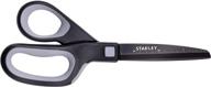 stanley 8” premium titanium scissors: non-stick blade, ergonomic handle | gray/black (sci8tins) logo