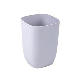 img 4 attached to 🗑️ Small Grey Garbage Can - Mingol 7L Slim Cute Plastic Waste Basket for Bathroom, Bedroom, Kitchen, and Office