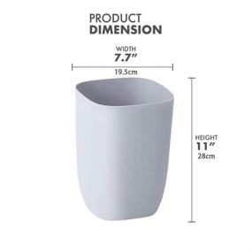 img 3 attached to 🗑️ Small Grey Garbage Can - Mingol 7L Slim Cute Plastic Waste Basket for Bathroom, Bedroom, Kitchen, and Office