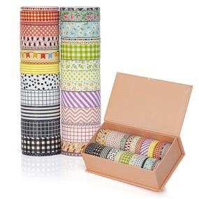 img 3 attached to 🎁 Washi Tape Set Gift Box: 30 Rolls of 15mm, 10mm and 3mm Arts and Crafts Tape - Decorative Masking Craft Cute Tape Combo, Perfect for Scrapbooking, Bullet Journaling, DIY and Planners!