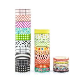 img 1 attached to 🎁 Washi Tape Set Gift Box: 30 Rolls of 15mm, 10mm and 3mm Arts and Crafts Tape - Decorative Masking Craft Cute Tape Combo, Perfect for Scrapbooking, Bullet Journaling, DIY and Planners!