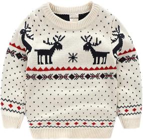 img 4 attached to 🎄 MULLSAN Kids' Sweater for Christmas Fireplace | Boys' Clothing Sweaters