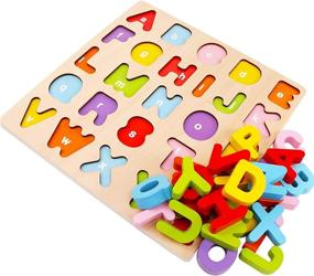 img 3 attached to Wood City Toddlers1 Educational 🔤 Alphabet: Boost Early Learning with Wood