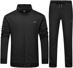 img 4 attached to Sweatsuit Tracksuits Sports Jacket Running Men's Clothing for Active