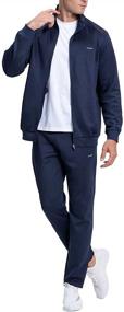img 3 attached to Sweatsuit Tracksuits Sports Jacket Running Men's Clothing for Active