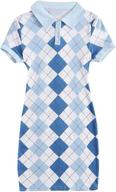 💃 charming and chic: soly hux girl's argyle print bodycon dress with short sleeve design & collar button front logo