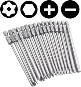 img 3 attached to 🔧 Yakamoz 16-Piece Magnetic Screwdriver Bit Set - 4-in-1 Multi Tool Kit with 1/4" Hex Shank Drill Screw Driver Bits - Power Tools Set Including Hex Head Allen Wrench, Torx Security, Cross Phillips & Flat Head Slotted Tips