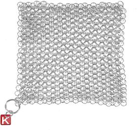 img 4 attached to Knapp Made CM Scrubber 6x6 Small Ring Chainmail Scrubber for Cast Iron, Stainless Steel, and Hard Anodized Cookware - Premium Cast Iron Cleaner for Effective Cleaning