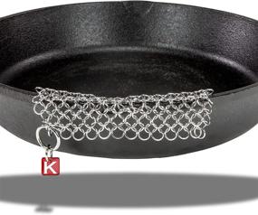 img 3 attached to Knapp Made CM Scrubber 6x6 Small Ring Chainmail Scrubber for Cast Iron, Stainless Steel, and Hard Anodized Cookware - Premium Cast Iron Cleaner for Effective Cleaning