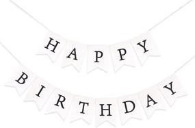 img 4 attached to White Happy Birthday Banner Decoration