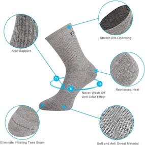 img 3 attached to 🧦 Men's Anti Athlete's Foot Odor Resist Anti-Sweat Thin Cotton Crew Sports Socks: Enhanced Performance and Comfort