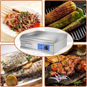 img 3 attached to 🍳 Commercial Restaurant Teppanyaki Grill Stainless Steel Tabletop Flat Top Grill Machine with Adjustable Thermostatic Control, 110V, Non-Stick Electric Countertop Flat Top Griddle Grill, 3000W, 21.6-inch