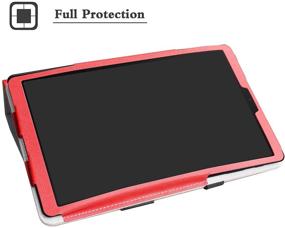 img 2 attached to Premium Red PU Leather Keyboard Case for Galaxy Tab A 10.1 2019 - Slim Stand Design, Romovable Wireless Keyboard - SM-T510 / SM-T515 Compatible