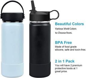 img 3 attached to 🏞️ Premium Silicone Protective Bottle Boot (2 Packs) for Wide Mouth Sports Water Bottles 12-40 oz - BPA Free, Anti Slip Bottom Cover - Compatible with Most Brands