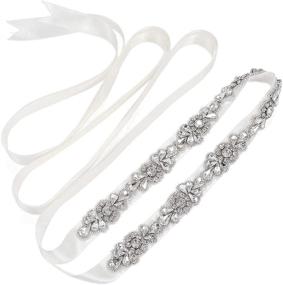 img 4 attached to AW BRIDAL Rhinestone Wedding Bridesmaid Women's Accessories for Belts