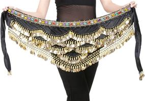 img 1 attached to 💃 Aivtalk Gold Coin Belly Dance Hip Scarf Costume Skirt Wrap Belt - Enhanced SEO