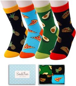 img 3 attached to BOYS SOCKFUN Socks 4-10 Years, Cute Animal Shark Space Dinosaur Novelty Socks for Kids 4 Pack with Gift Box